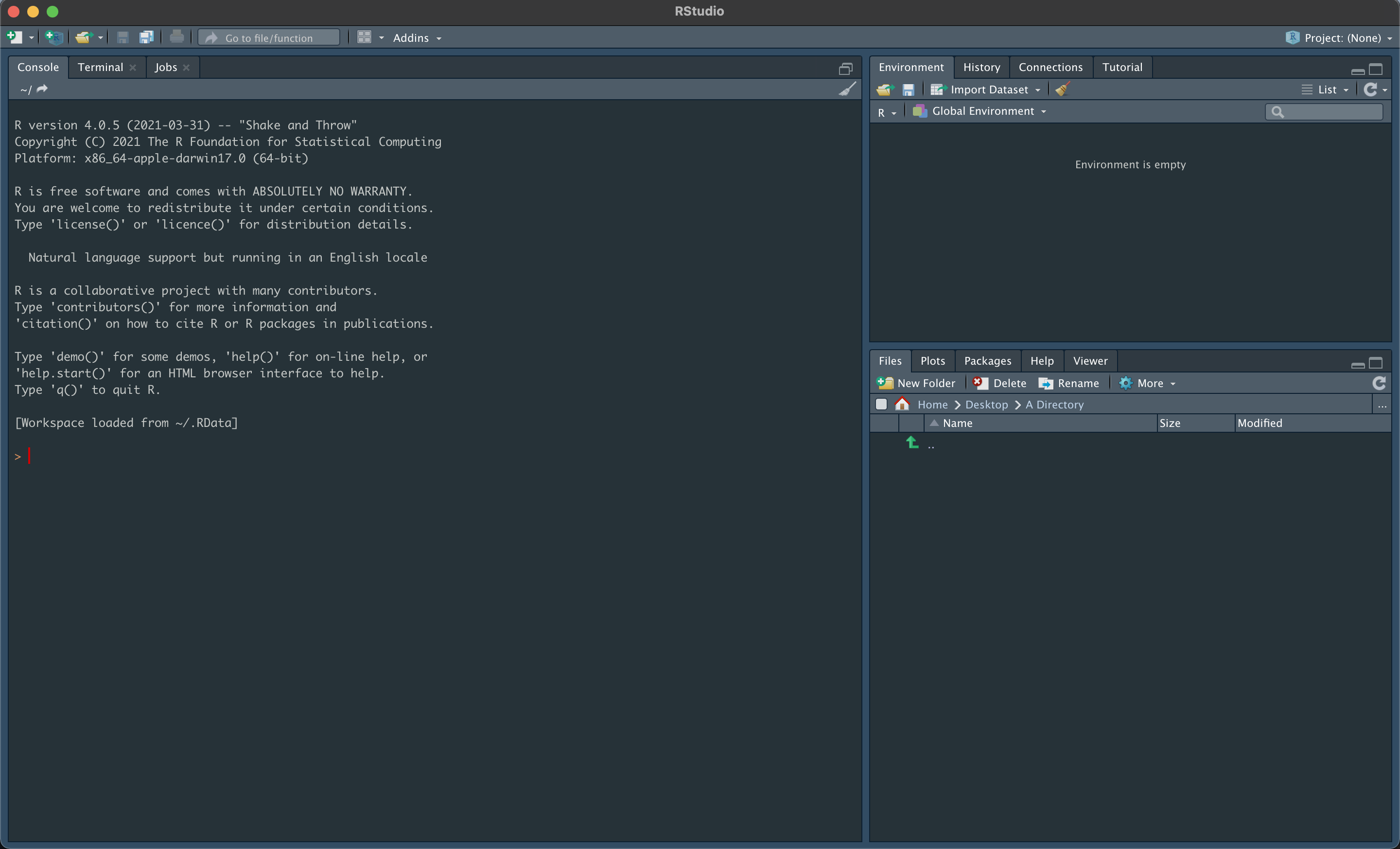 RStudio Layout