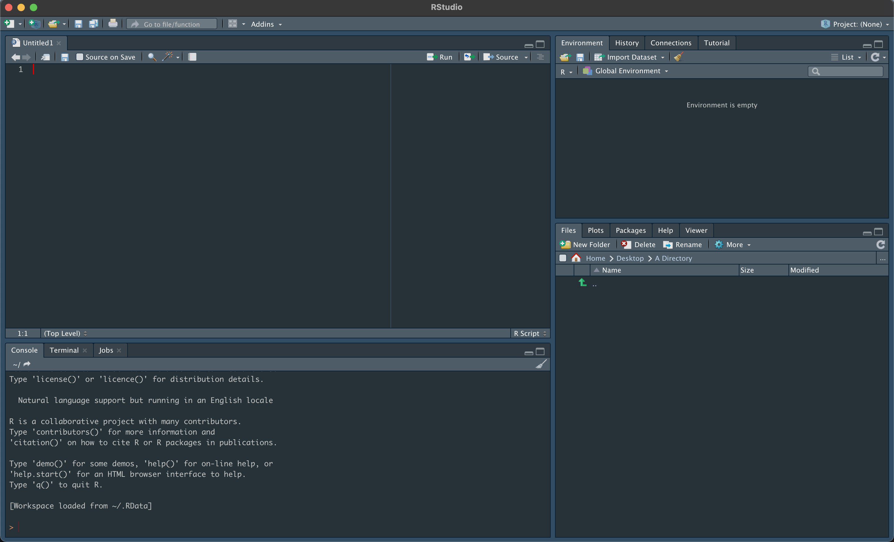 RStudio Layout